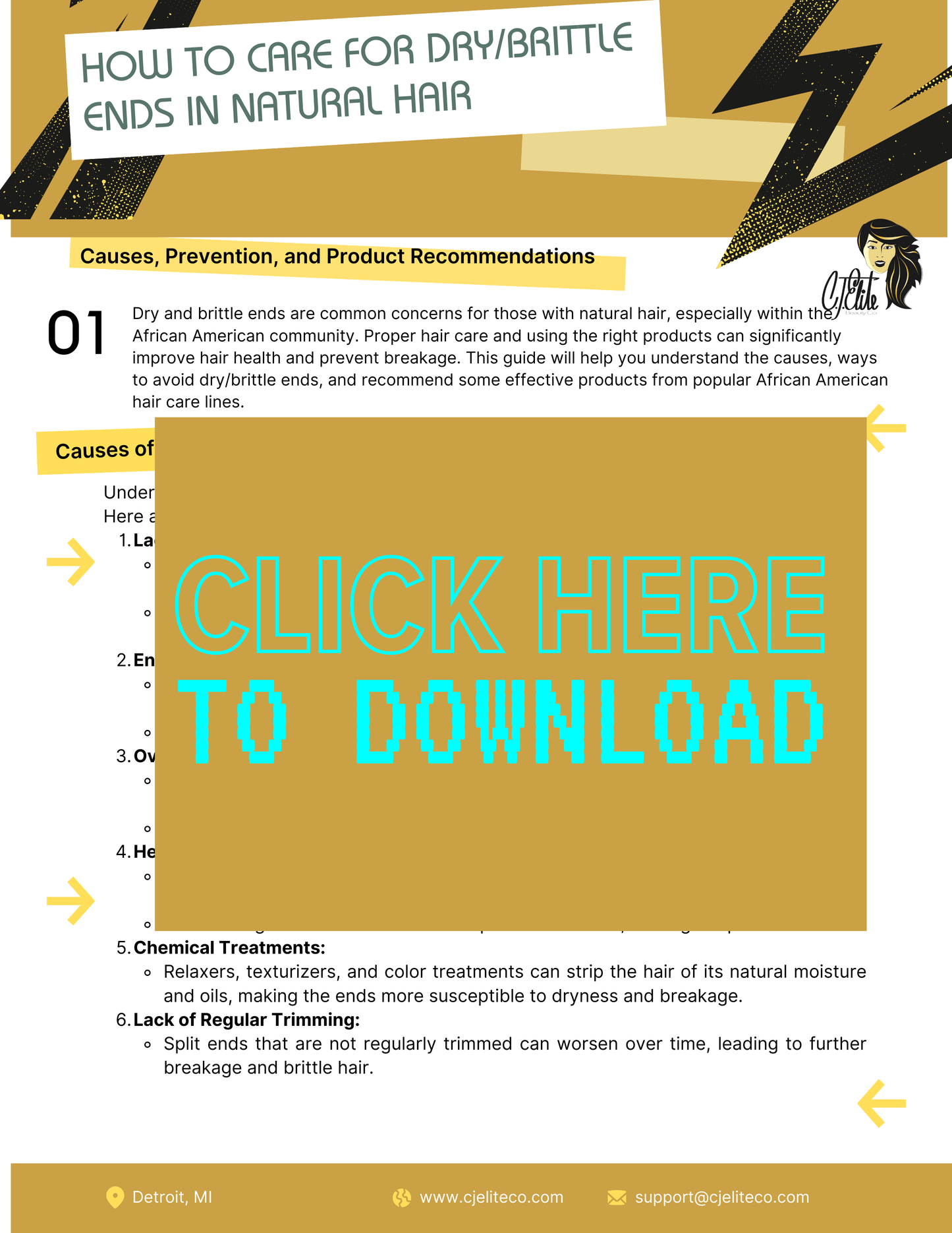 How to care for dry/brittle ends - Digital Download